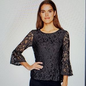 NWOT LACE BLACK BLOUSE